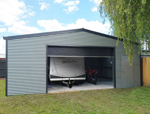 caravan storage with double garage single door