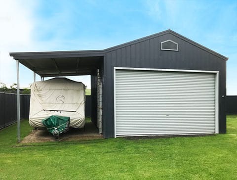 caravan shed with sideport